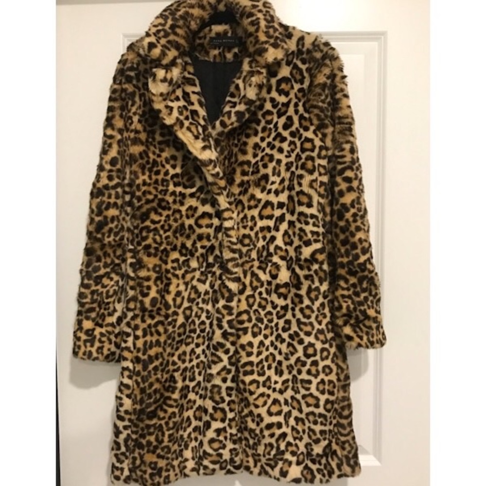 Zara Faux Fur Leopard Print Coat